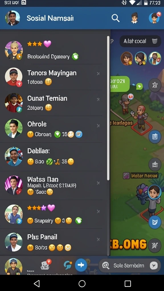 Tampilan karakter yang menarik dan beragam.