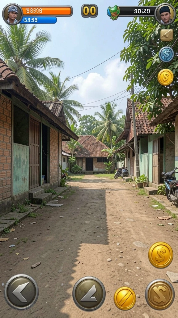 Pertarungan seru melawan monster besar.