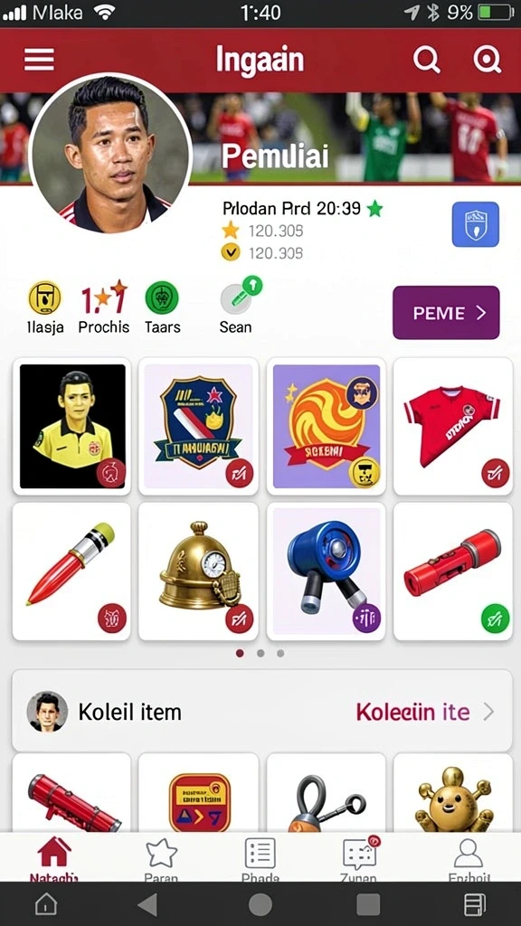 Menu pilihan permainan yang beragam dan mudah diakses.