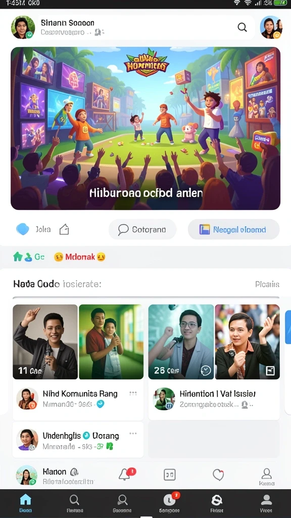 Tampilan awal yang menarik dan interaktif.