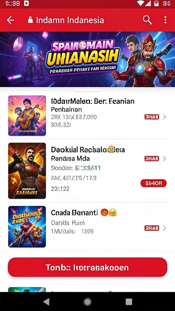 Tampilan antarmuka utama LJO777 yang menarik.