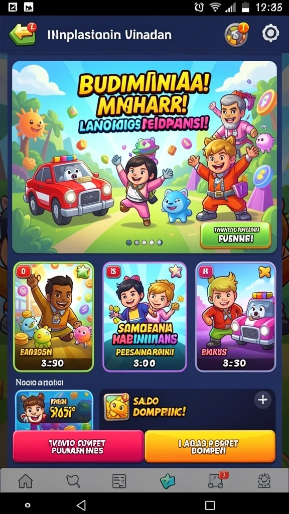Tampilan awal LUCKYRP yang menarik dan user-friendly.