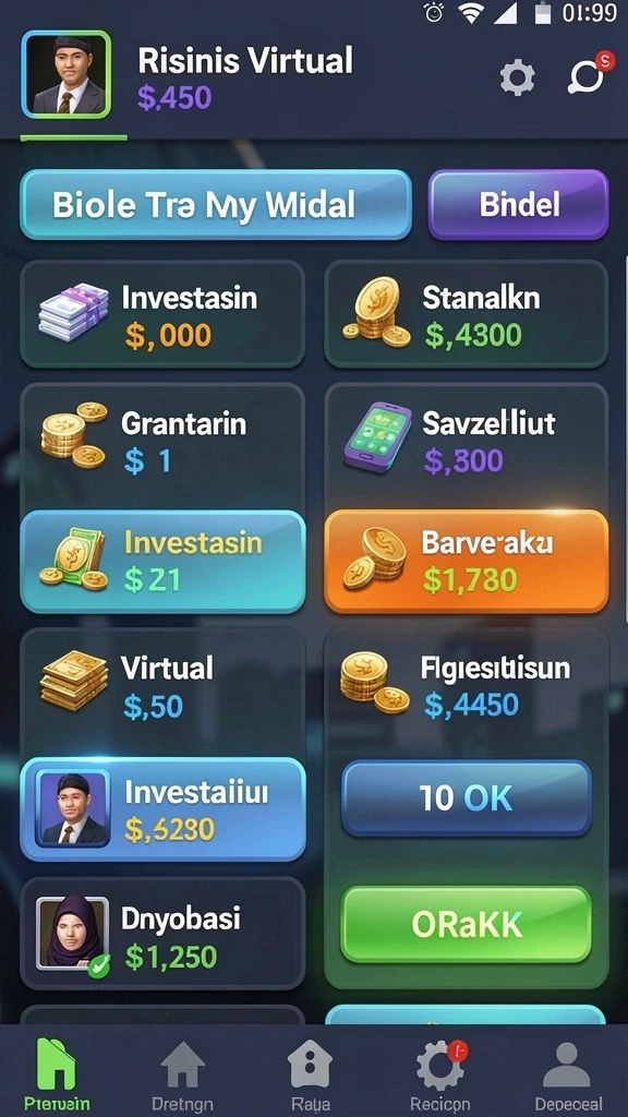 Tampilan antarmuka permainan yang intuitif.