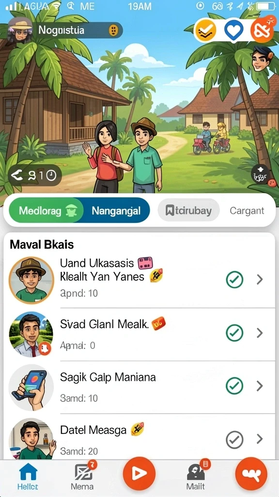 Fitur interaktif dengan pemain lain di dalam aplikasi.