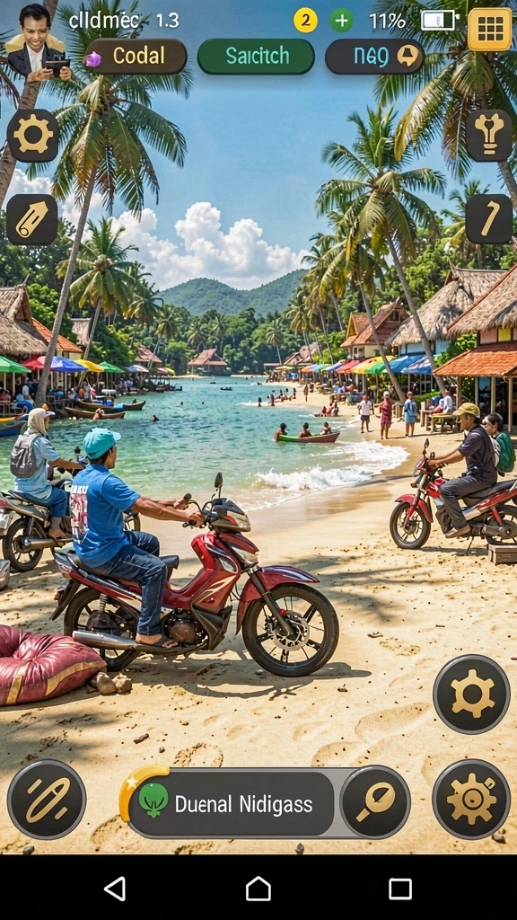 Tampilan karakter utama yang menawan.