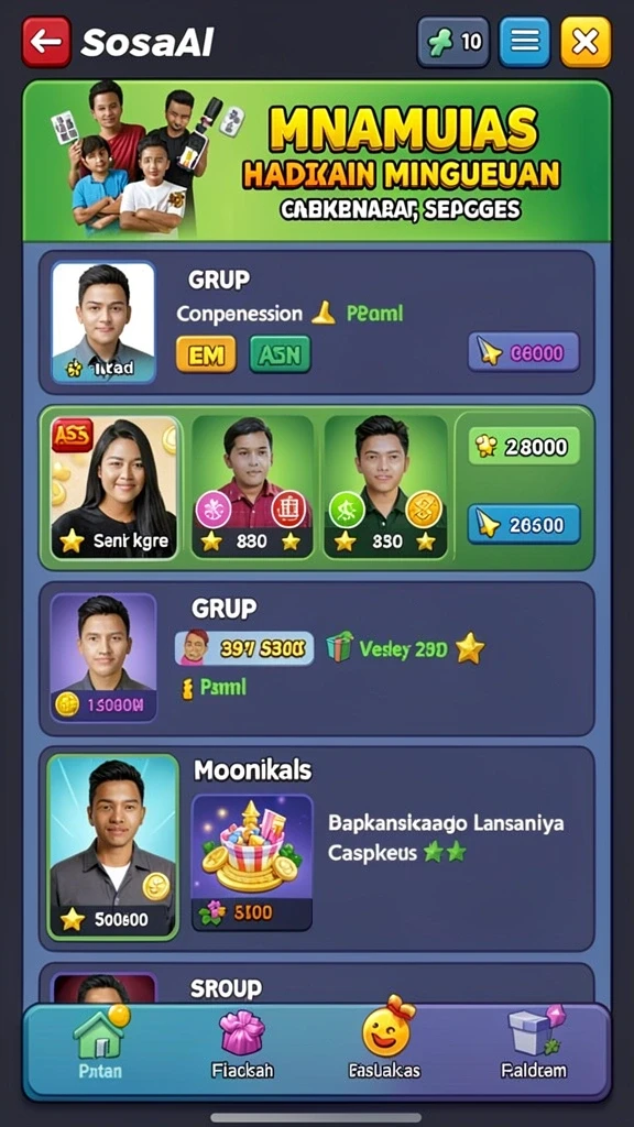 Mode permainan yang beragam dan seru.